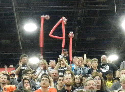 Our team parents and students showing their support; cheering before a match.